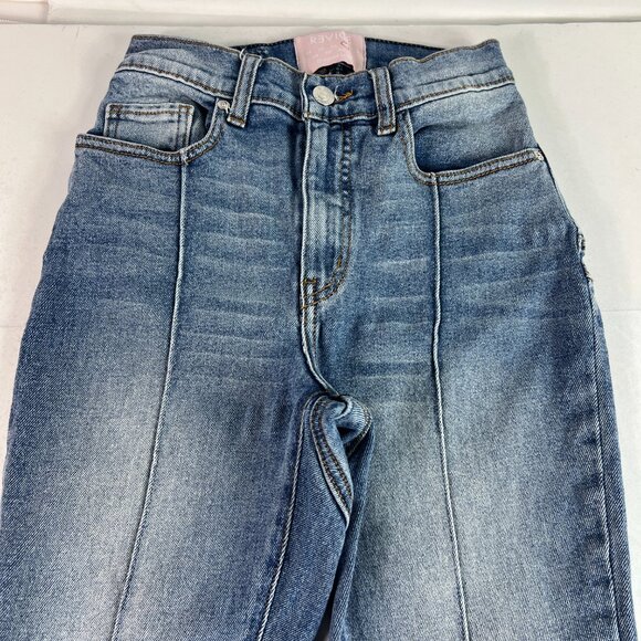 Revice Jean Women 24x32* Venus Flare Star High Rise Blue Front Seam Denim Tag 27 - Picture 4 of 16